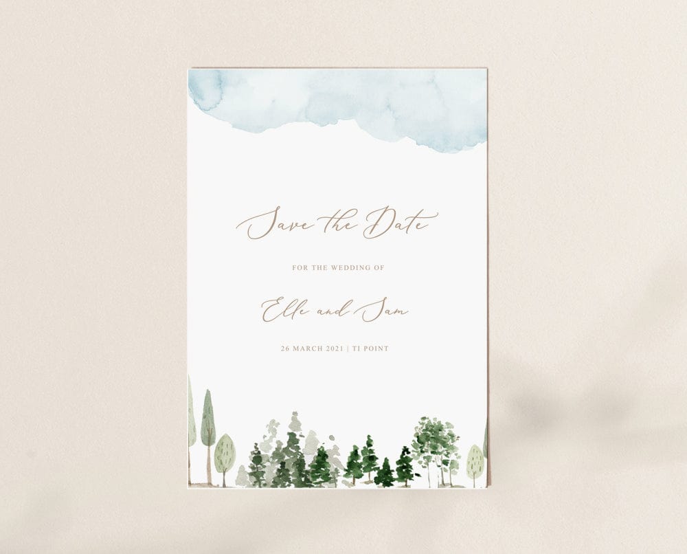 Watercolour Wedding Save The Date Card Template