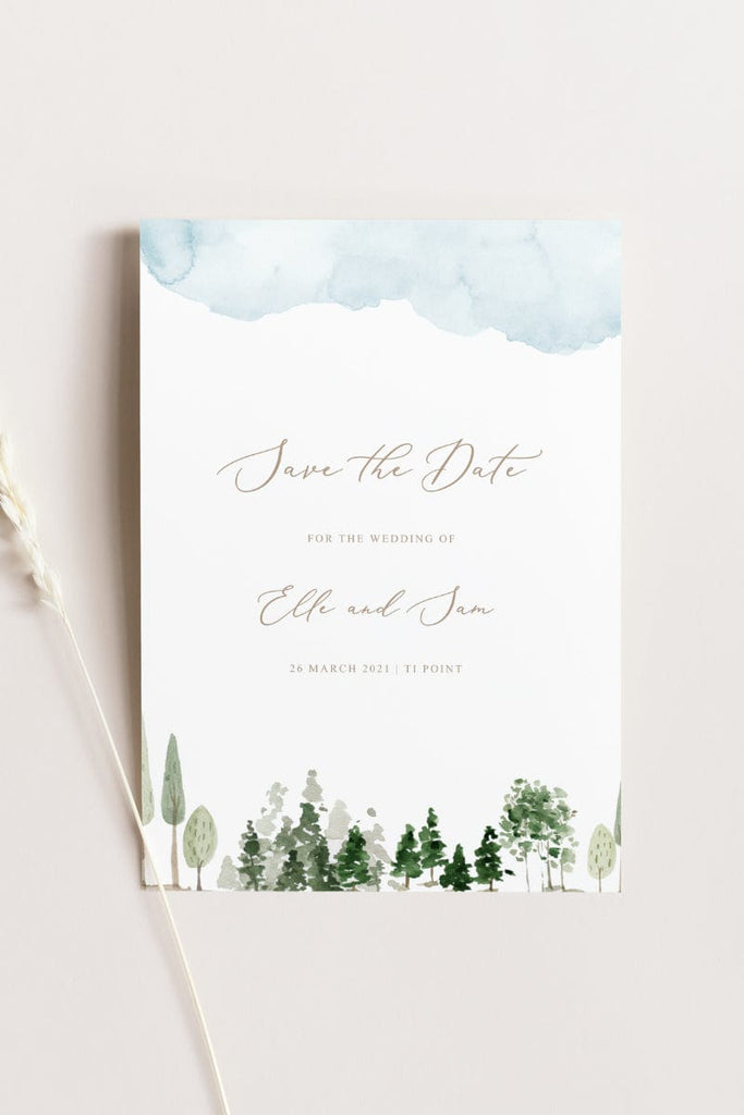 Watercolour Wedding Save The Date Card Template
