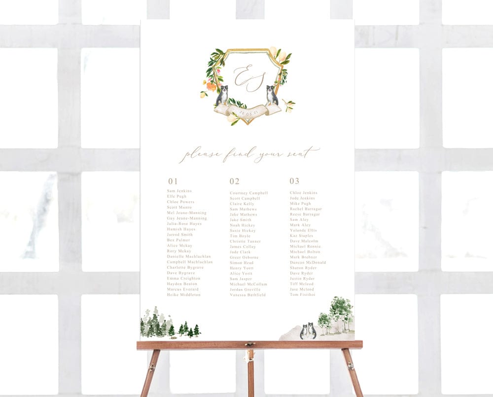 Watercolour Wedding Seating Plan Template