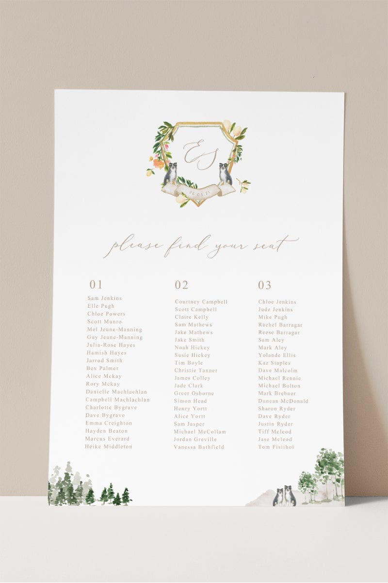 Watercolour Wedding Seating Plan Template