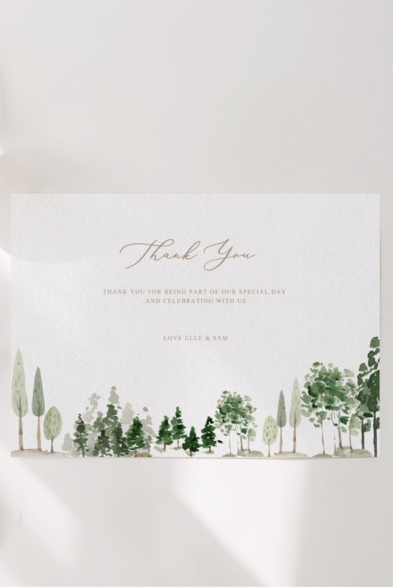 Watercolour Wedding Thank You Card Template