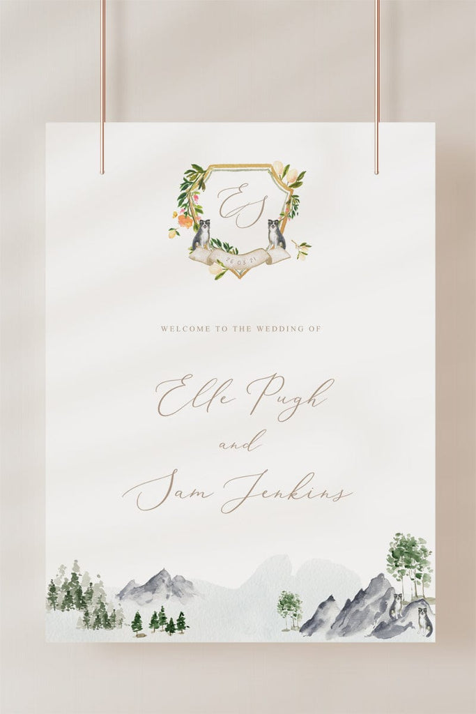 Watercolour Wedding Welcome Sign Template