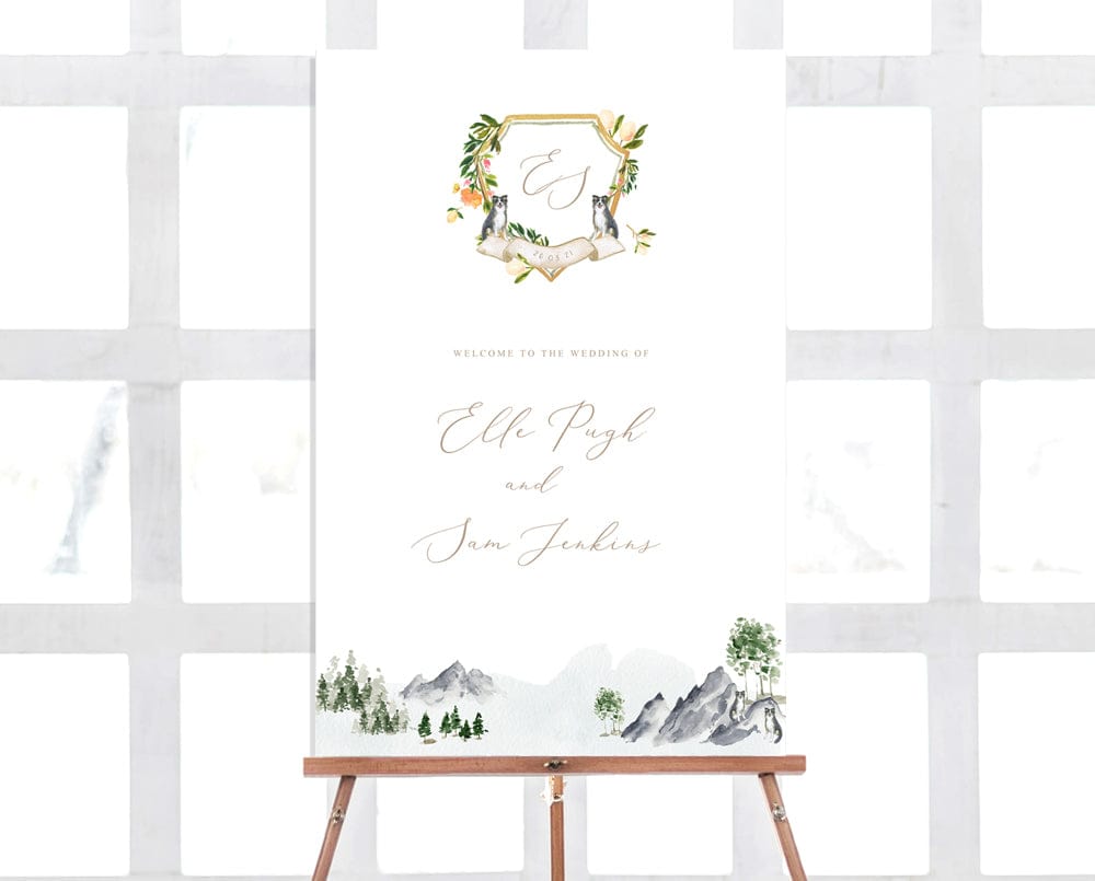 Watercolour Wedding Welcome Sign Template