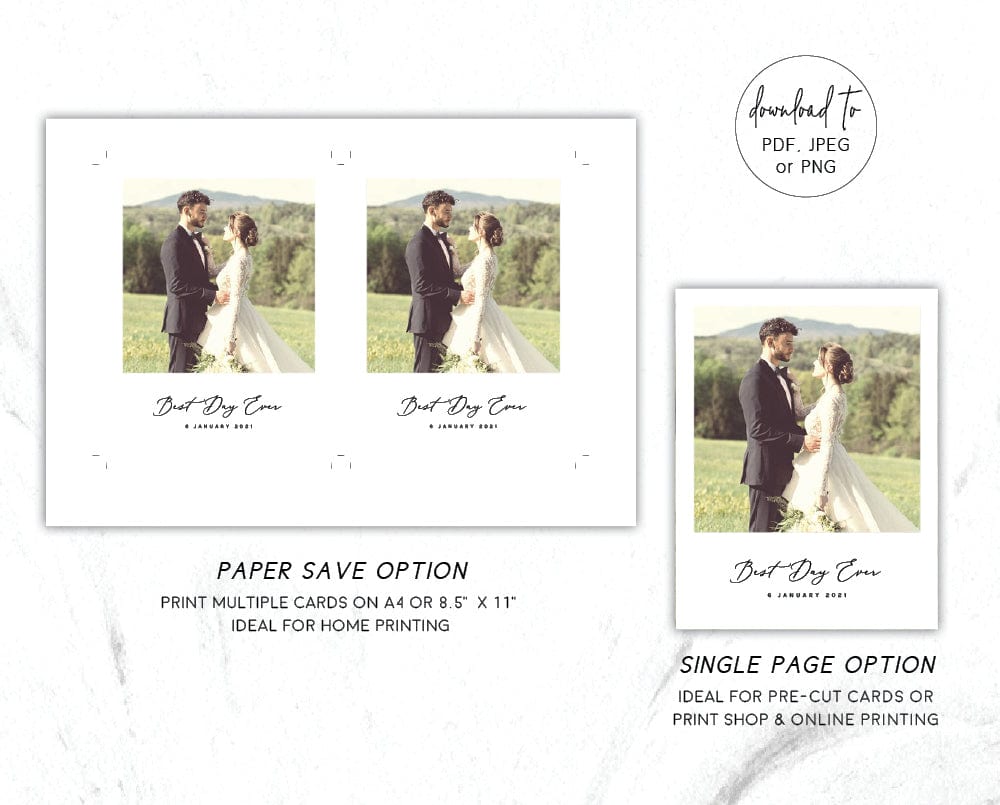 Wedding Photo Thank You Postcard Template