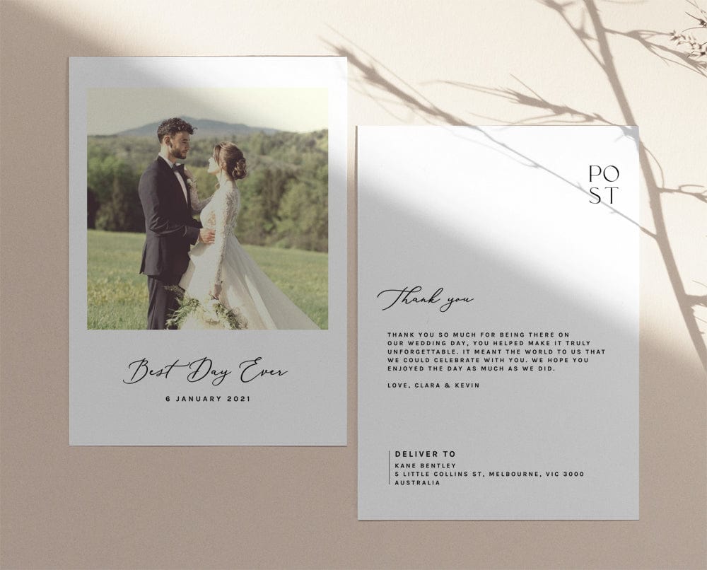 Wedding Photo Thank You Postcard Template