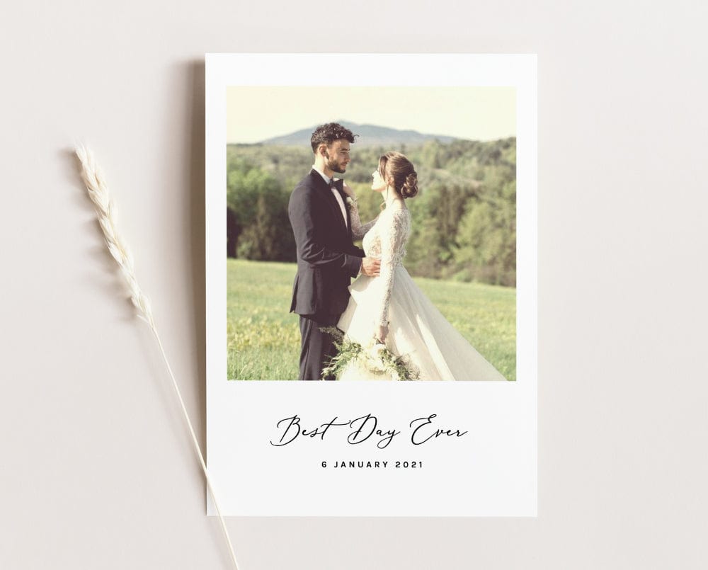 Wedding Photo Thank You Postcard Template