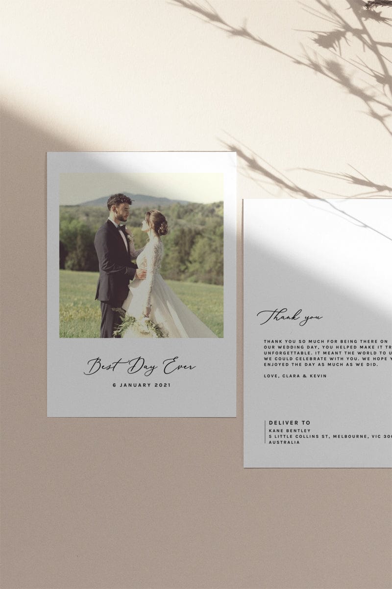 Wedding Photo Thank You Postcard Template